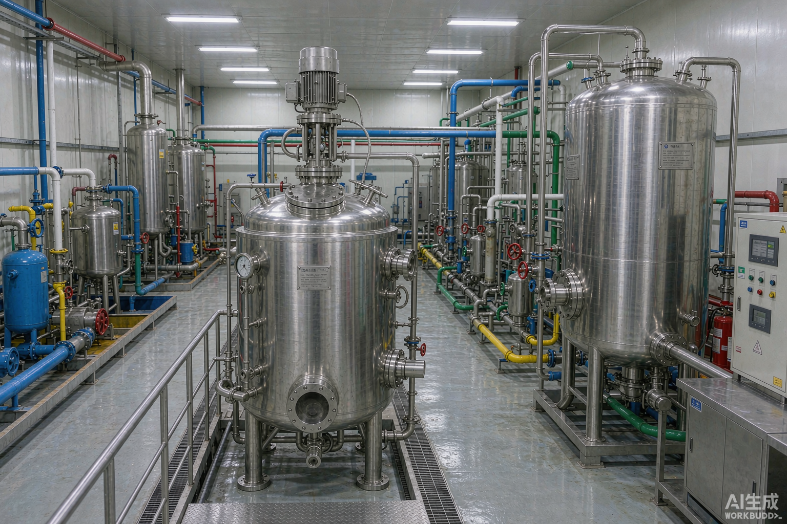 LFP battery material production line, reactors and storage tanks