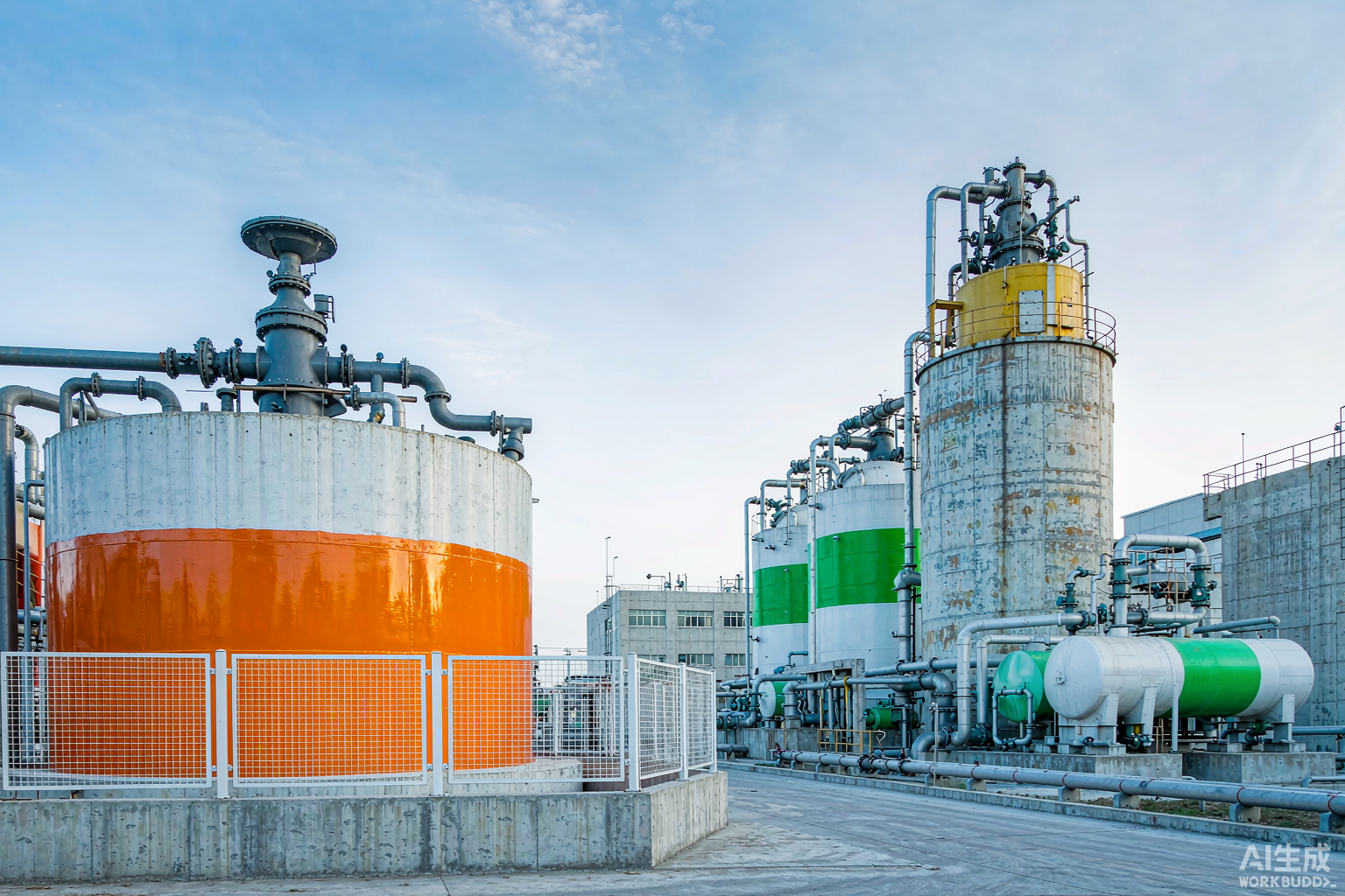 Chemical plant sewage pool and treatment tanks